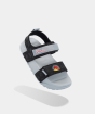 Sandal bé trai Little 4 in monogram màu đen xám