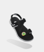 Sandal bé trai Little 6 tem khủng long màu đen xám 1